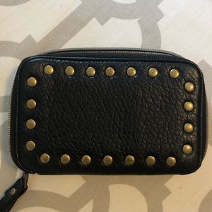 Black Faux Leather Vans Wallet